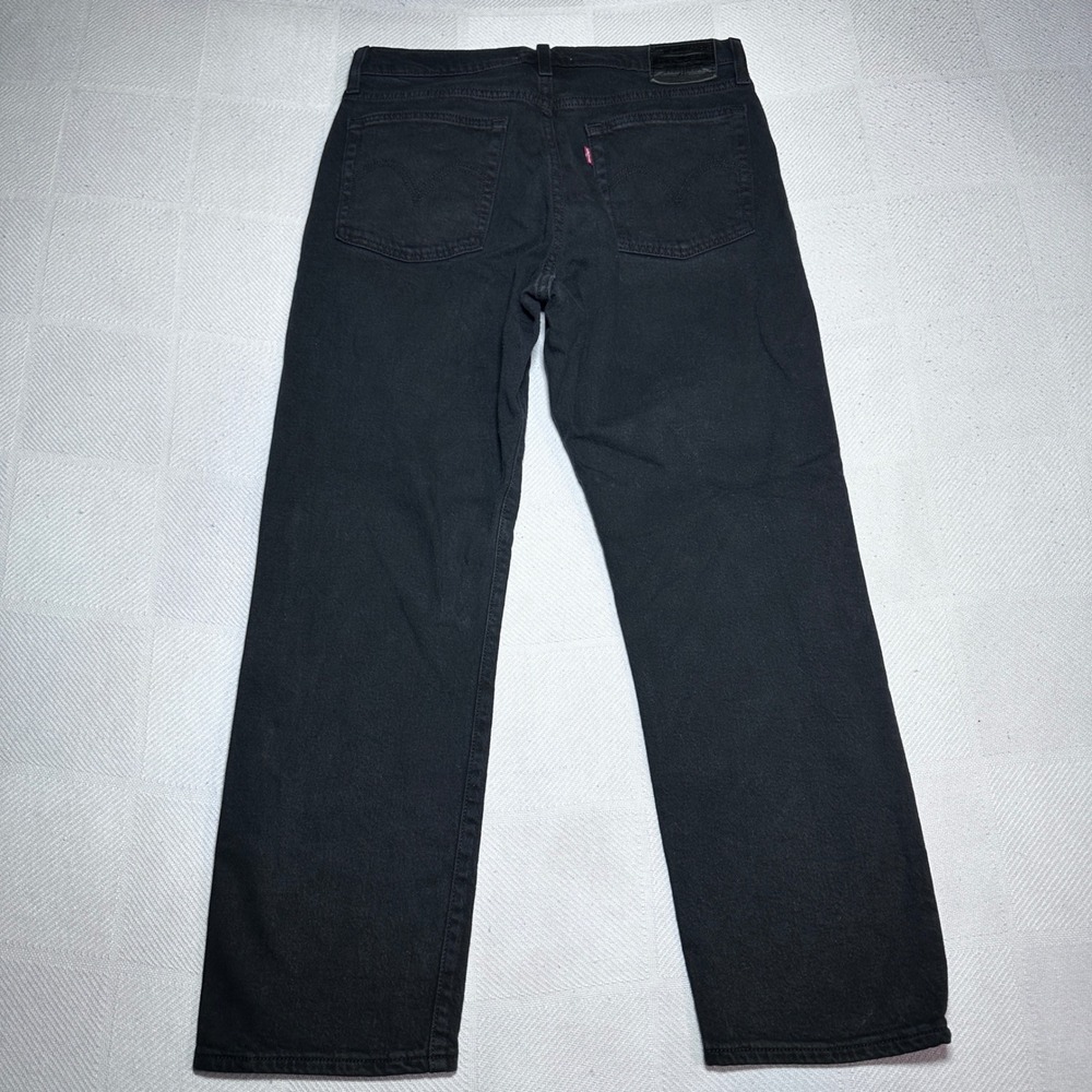 Levi's Wedgie Straight Jeans Womens 28 High Rise Button Fly Black Wash Denim - Picture 9 of 16